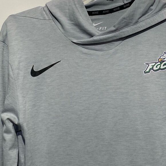 Nike Dri-Fit Men's Gray FGCU Florida Gulf Coast Light Hooded Shirt Size Medium - Picture 3 of 9